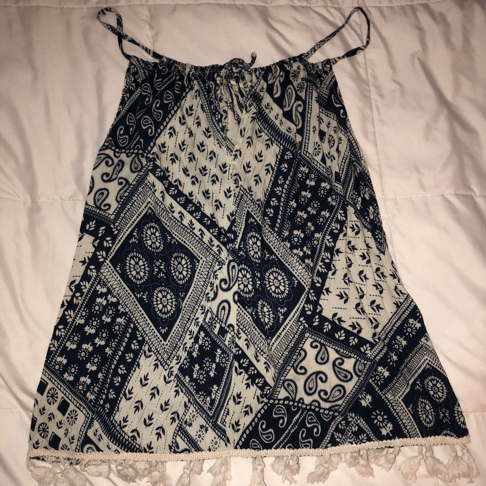 Blue and White tank top